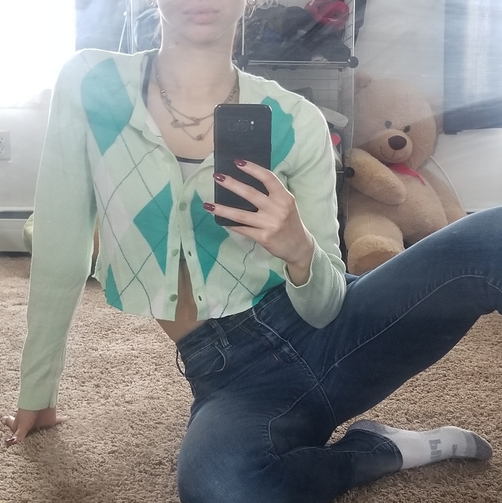 New York &Company Crop Top Cardigan